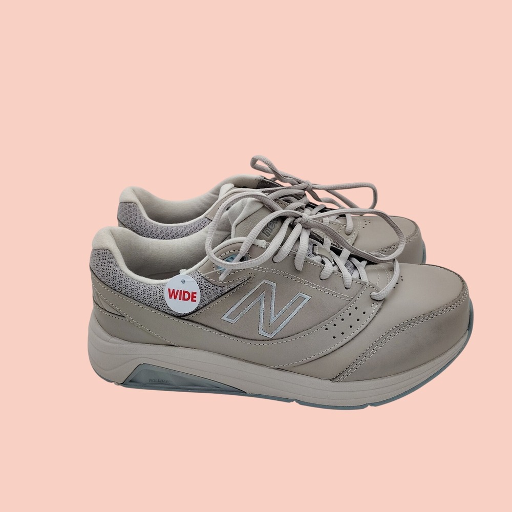New Balance Women's Beige/Taupe Walking Sneakers Wide